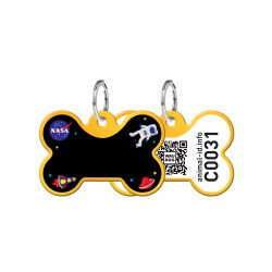 Адресник WAUDOG Smart ID  с рисунком «NASA» 30×20 мм Золотой