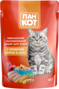 Влажный корм консервы для кошек Пан кот 100 г