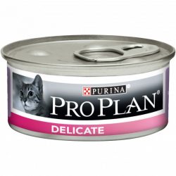Влажный корм для взрослых кошек Purina Pro Plan Delicate (Пурина ПроПлан деликат) Консерва с индейкой, 85 г