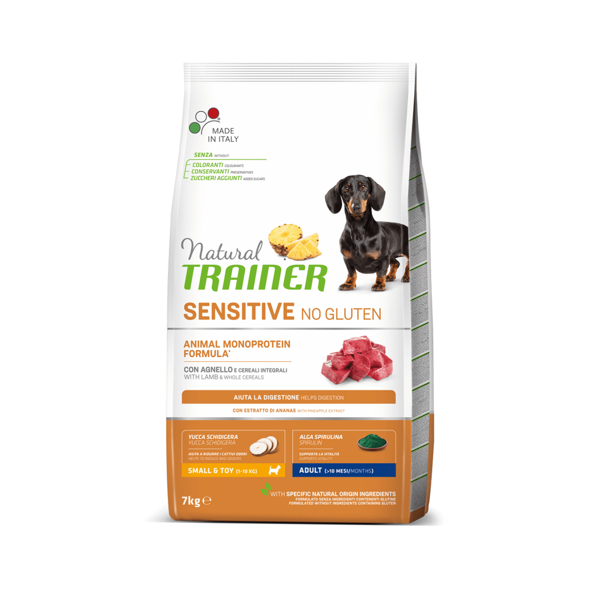 Сухий корм для собак Natural Trainer Dog Sensitive Adult Mini With Lamb and whole cereals (Трейнер ДОГ сенсетів Едалт Міні з ягням)