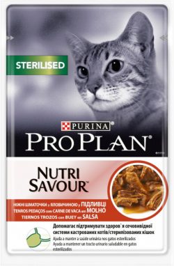 Влажный корм для кошек Purina Pro Plan Sterilised Nutrisavour (Пауч) с говядиной, 85 г