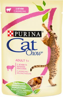 Влажный корм для кошек Purina Cat Chow Adult Пурина Кет Чау Эдалт) Желе с ягненком и зеленой фасолью 85 г