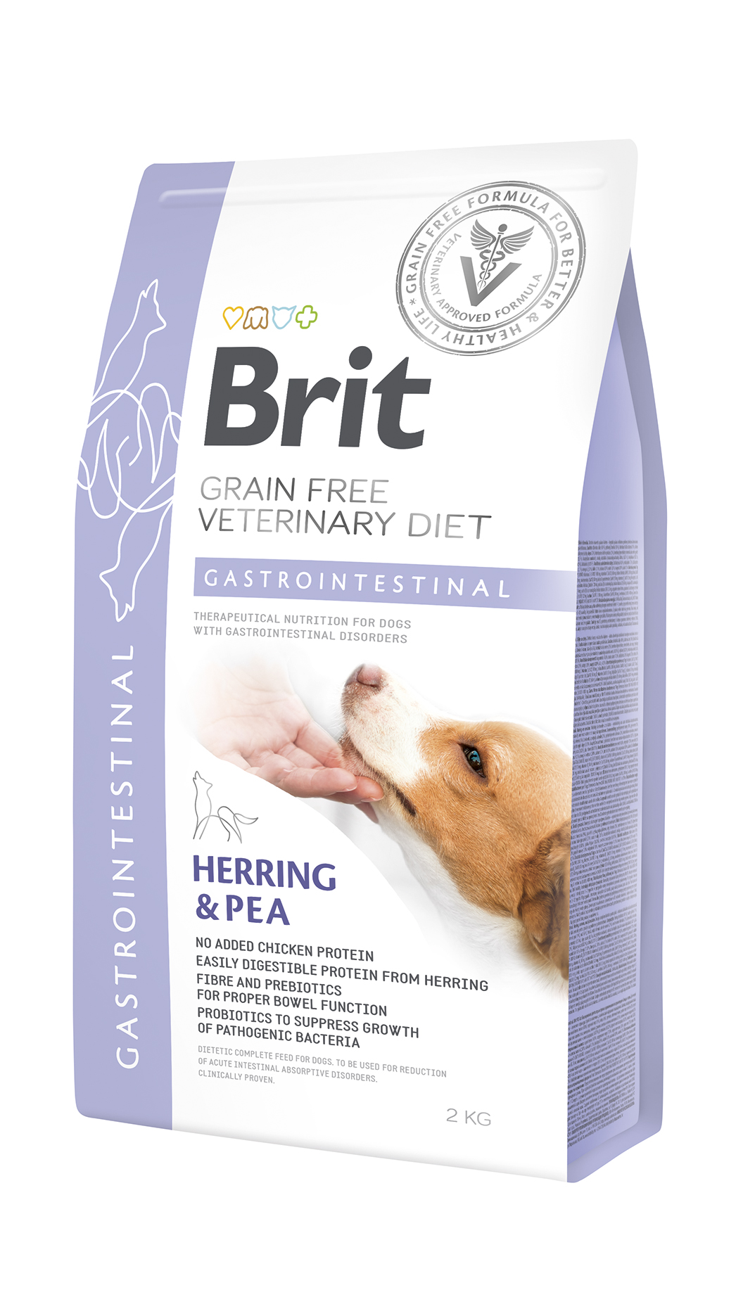 Brit GF VetDiets Dog Gastrointestinal при порушеннях травлення з оселедцем, лососем, горохом (Брит Гастроінтенсінал Дог)