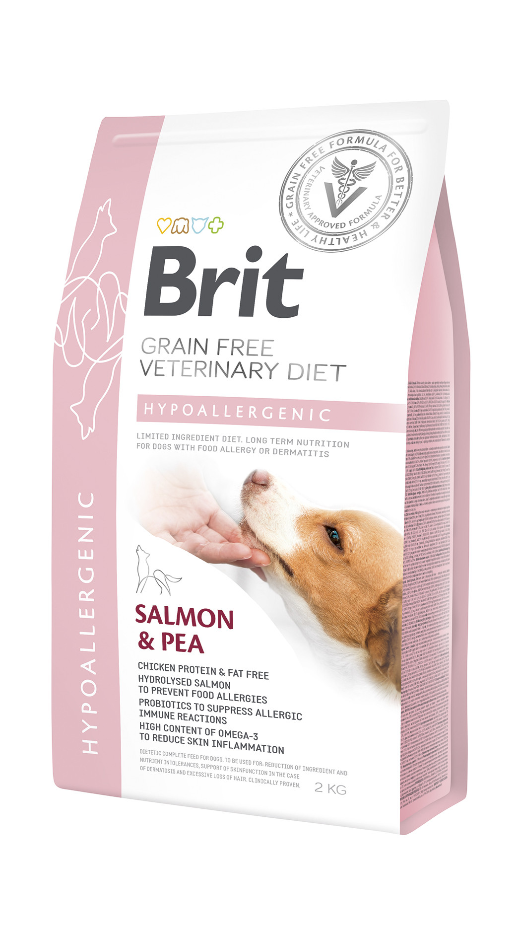 Brit GF VetDiets Dog Hypoallergenic при харчовій алергії з лососем, горохом та гречкою (Брит Дог Гіпоалергенний)