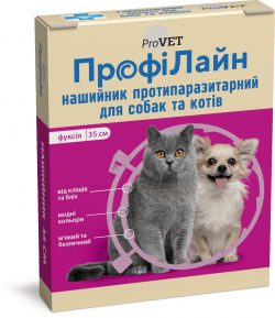Ошейник антиблошиный Природа ПрофиЛайн для собак и кошек фуксия 35 см
