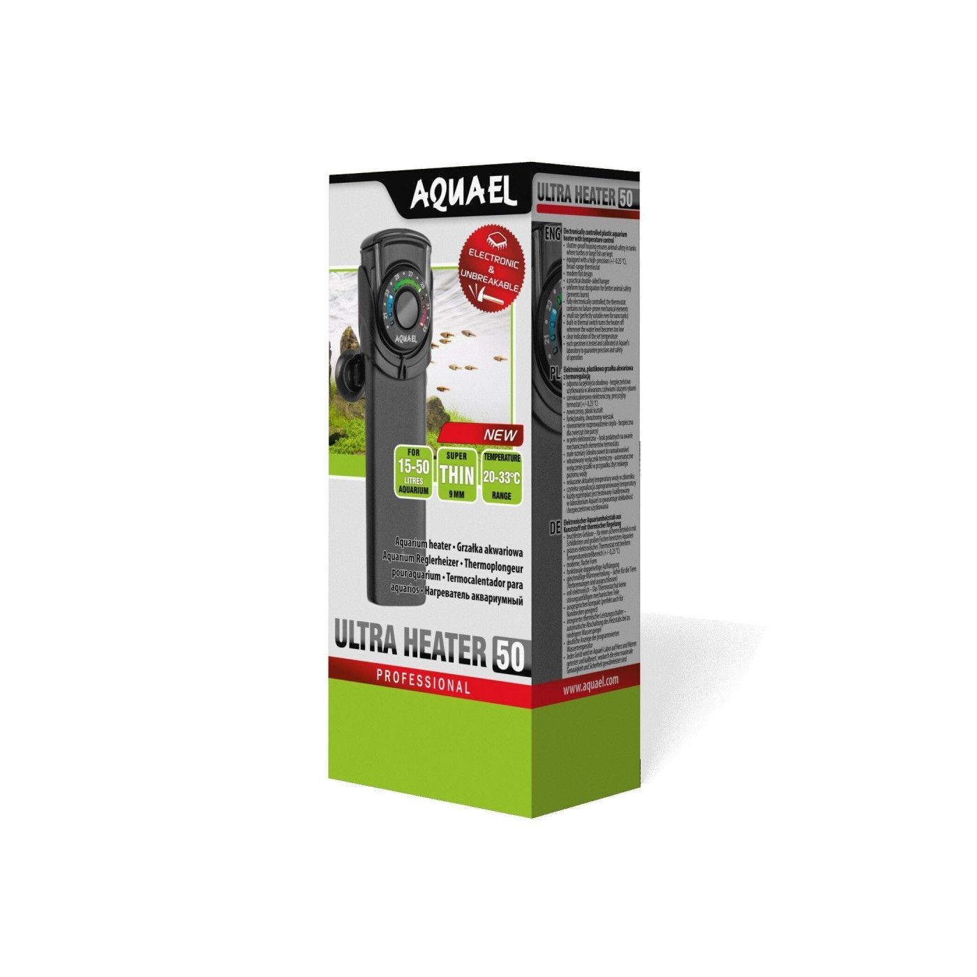 Обігрівач Aquael Ultra Heater 50 W (Акваель Ультра Хітер 50 Вт) для акваріума 15-50 л, обогреватель 16,3см - Зображення 2