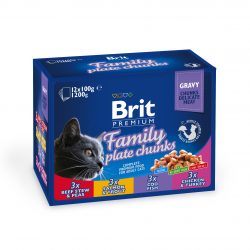 Набір вологого корму для котів Brit Premium Cat Family Plate pouches 1200 г