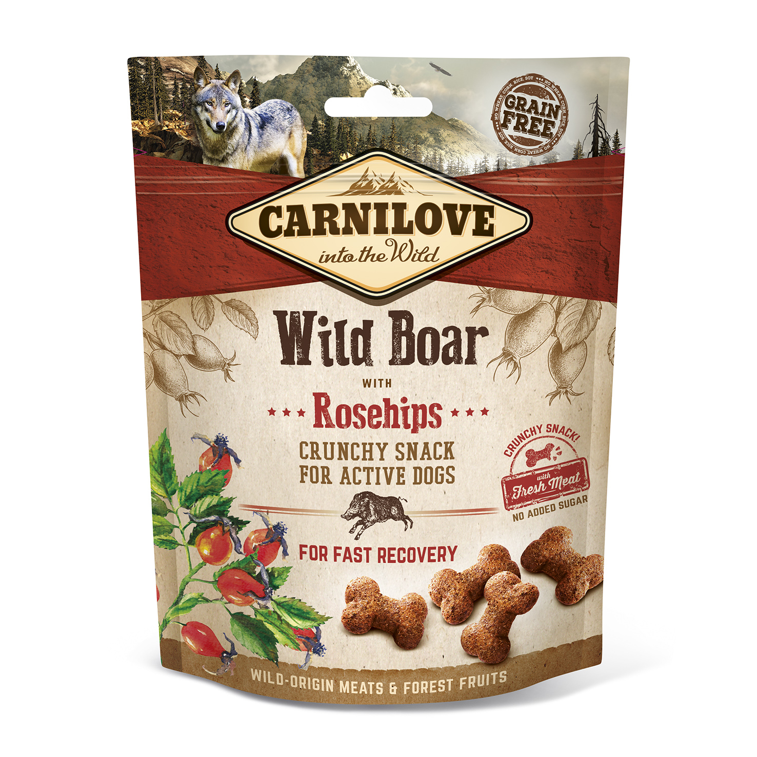 Лакомство Carnilove Dog Crunchy Snack дикий кабан, шиповник д/собак, 200g