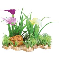 Растение пластик. на каменной подложке 13см