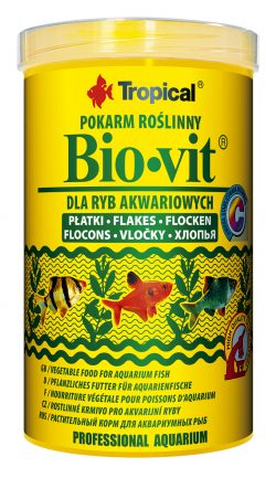 Bio-vit 1L/200g (хлопья)растит. корм для всех видов рыб
