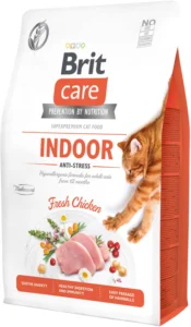 Сухий корм для кішок, що живуть в приміщенні Brit Care Cat GF Indoor Anti-stress з куркою