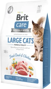 Корм сухий Brit Care Cat Grain Free Large Power Vitality для дорослих котів великих порід з качкою та куркою