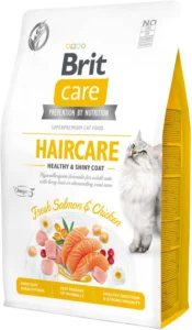 Сухий корм для кішок, що потребують догляду за шкірою і шерстю Brit Care Cat GF Haircare Healthy & Shiny Coat з лососем і куркою