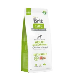 Корм сухий Brit Care Dog Sustainable Adult Medium Breed для дорослих собак середніх порід з куркою та комахами