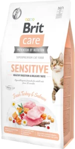 Корм сухий Brit Care Cat Grain Free Sensitive HDigestion Delicate Taste для дорослих котів з чутливим травленням з індичкою та лососем