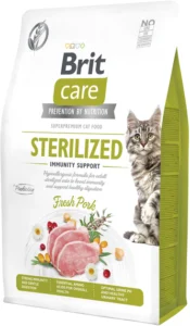 Корм сухий Brit Care Cat Grain Free Sterilized Immunity Support для стерилізованих котів для підтримки імунітету зі свининою