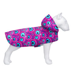 Дощовик-накидка з капюшоном для собак WAUDOG Clothes, малюнок “Око монстра”, XXS, А 23-26 см, B 30-36 см, С 15-20 см