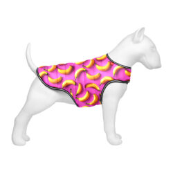 Курточка-накидка для собак WAUDOG Clothes, малюнок “Банани на рожевому”, M, А 37 см, B 52-62 см, С 36-47 см