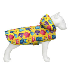 Дощовик-накидка з капюшоном для собак WAUDOG Clothes, малюнок “Мохнаті монстри”,L, А 48-52 см, B 60-70 см, С 42-52 см