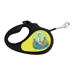 Повідець-рулетка для собак WAUDOG R-leash, малюнок “Рік та Морті 2”, M, до 25 кг, 5 м, світловідбиваюча стрічка чорний