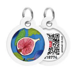 Адресник для собак і котів металевий WAUDOG Smart ID з QR паспортом, малюнок “Інжир”, коло, Д 30 мм