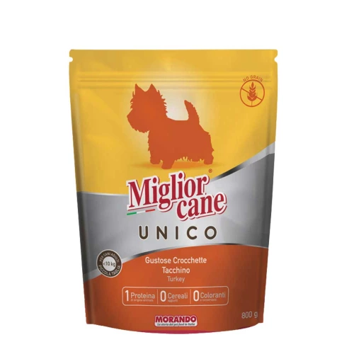 Migliorcane UNICO Повноцінний сухий корм для дорослих собак малих порід з індичкою, 800 г
