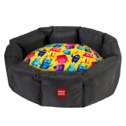 Лежанка для собак WAUDOG Relax, малюнок “Мохнаті монстри”, S, Ш 34 см, Д 45 см, В 17 см