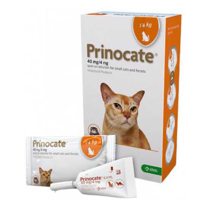 Прінокат (Prinocate) Cпот-он для котів до 4х кг - крапли від бліх -1 піпетка