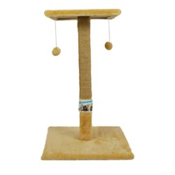 Драпак- “Пухнастики” великий стовпчик з полицею  (джут)  , бежевая 72*45