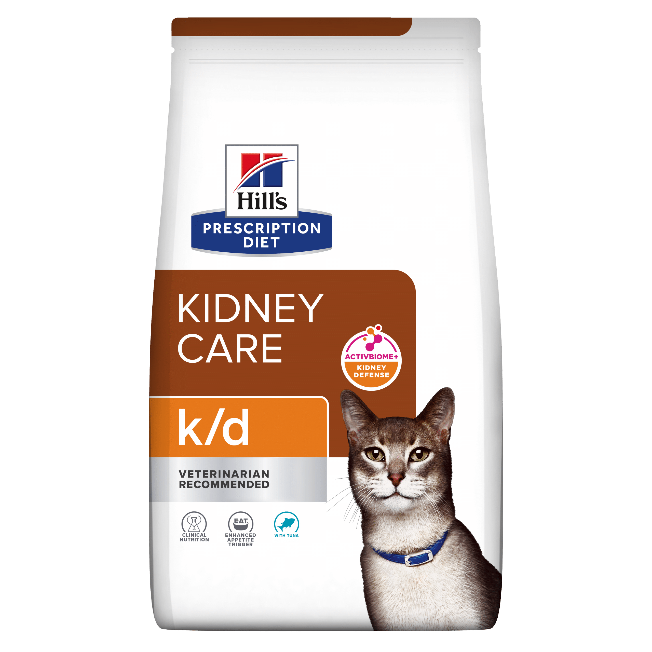Hill’s PRESCRIPTION DIET k/d з ActivBiome+ Kidney Defense Сухий корм для котів підтримання функції нирок, з тунцем
