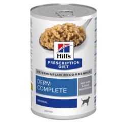 Hill’s PRESCRIPTION DIET Wet Canine DermComplete Яйце/рис-харч.алер.та атоп.дерм, консерва, 370г