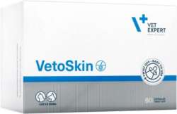 Vet Expert VetoSkin Харчова добавка для підтримання здоров’я шкіри та якості шерсті у котів і собак, 60 капс.