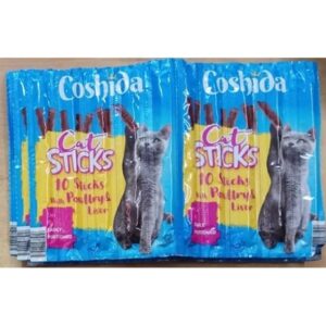 Ласощі для котів Coshida (Кошида) м'ясні палички , з куркою та печінкою, 10 шт по 5 гр