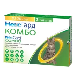 Краплі на холку для котів Boehringer Ingelheim NexGard Combo Spot-ON L від 2,5 до 7,5 кг, 3 шт