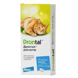 Дронтал (Drontal) таблетки для котів на 4 кг , проти гельмінтів . ТМ “Elanсo”