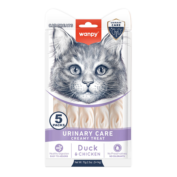 Wanpy Functional Creamy Lickable Treat Urinary Care Рідкі ласощі для котів із сечокам'яною хворобою, 5 шт/уп 1 шт.