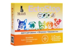 ЕктоСтоп (EctoStop) протипаразитарні краплі для собак 4-10кг, 1мл, MODES (від бліх, від кліщів, від гельмінтів) 1 піпетка