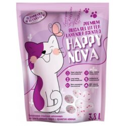 Наповнювач силікагелевий для котячих туалетів гігієнічний Happy Nova з лавандою 3.8 л