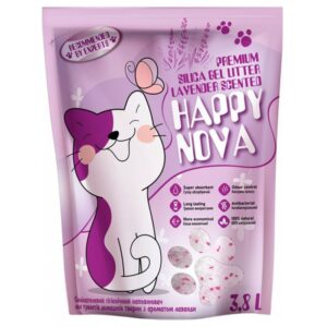 Наповнювач силікагелевий для котячих туалетів гігієнічний Happy Nova з лавандою 3.8 л