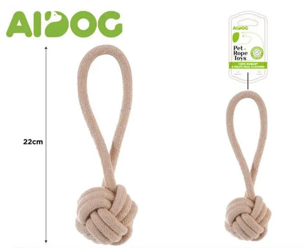 Іграшка для собак Aidog, плетений м'яч на підвісці, 22см /M87068