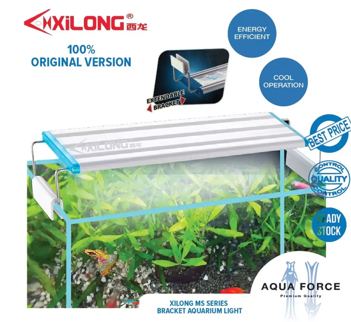 Світильник для акваріума LED світильник Xilong Led-MS30 8 Вт для акваріума 30-40 см