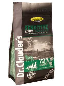 Сухий корм для дорослих собак усіх порід з чутливим травленням та втратою апетиту Dr.Clauder’s Sensitive Adult Lamb & Rice ягня та рис 1 кг , на вагу