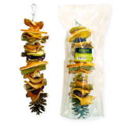 Іграшка-смаколик Вітамінний Шашличок 25 см для папуг та гризунів Зелена зоо