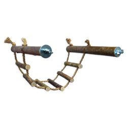 Іграшка для папуг Присада Жердинки з мотузковою драбинкою Zelena Zoo Зелена зоо